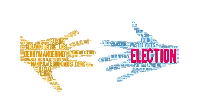 Election animated word coud on a white background. 