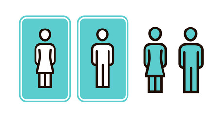 Male and female WC sign icon. Toilet, restroom, washroom symbol vector