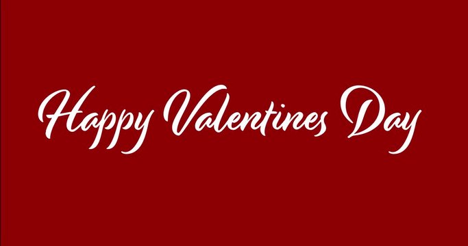 Animated Happy Valentines Day Script on a Red Background