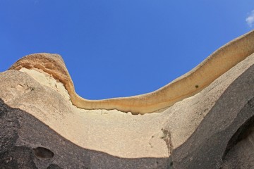 Natural soft color lines in Cappadocia rocks in Turkey. Colors i