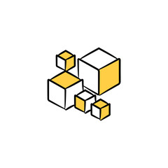 cube yellow hand drawn theme
