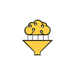 cloud data analytics yellow hand drawn theme