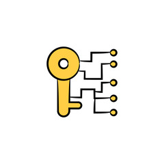 key for encryption concept yellow hand drawn theme