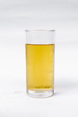 Apple juice on white background