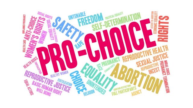 Pro-Choice Animated Word Cloud on a white background. 