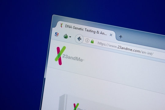 Ryazan, Russia - September 09, 2018: Homepage of 23 And Me website on the display of PC, url - 23AndMe.com