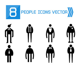 people, male icons vector set