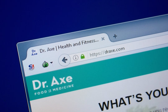 Ryazan, Russia - September 09, 2018: Homepage of Dr Axe website on the display of PC, url - DrAxe.com