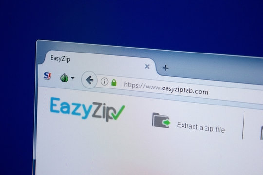 Ryazan, Russia - September 09, 2018: Homepage of Eazy Zip Tab website on the display of PC, url - EazyZipTab.com