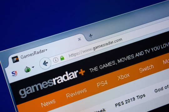 Ryazan, Russia - September 09, 2018: Homepage of Games Radar website on the display of PC, url - GamesRadar.com
