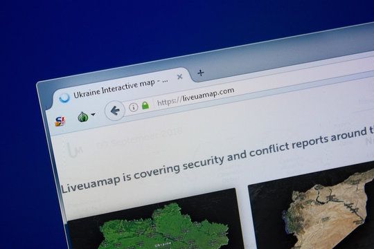 Ryazan, Russia - September 09, 2018: Homepage of Live Ua Map website on the display of PC, url - LiveUaMap.com