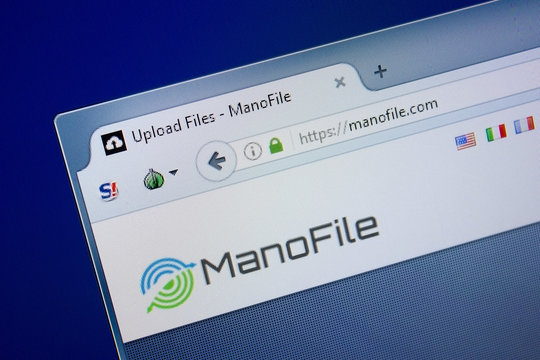 Ryazan, Russia - September 09, 2018: Homepage of Mano File website on the display of PC, url - ManoFile.com