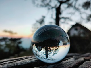 globe in water