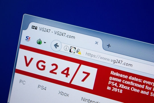 Ryazan, Russia - September 09, 2018: Homepage of Vg247 website on the display of PC, url - Vg247.com