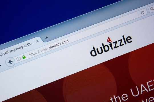 Ryazan, Russia - September 09, 2018: Homepage of Dubizzle website on the display of PC, url - Dubizzle.com