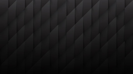 3D Parallelogram Pattern Conceptual Abstract Minimalist Black Background. Science Technological Tetragonal Structure Dark Gray Wallpaper Ultra High Definition. Three Dimensional Tech Blank Backdrop
