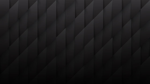 3D Parallelogram Pattern Conceptual Abstract Minimalist Black Background. Science Technological Tetragonal Structure Dark Gray Wallpaper Ultra High Definition. Three Dimensional Tech Blank Backdrop