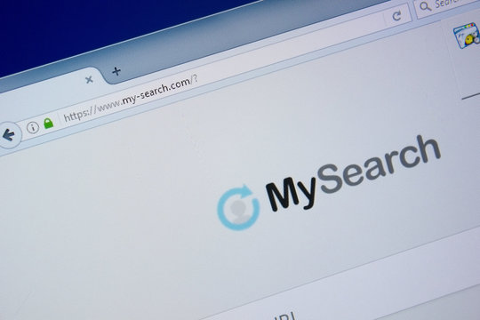 Ryazan, Russia - September 09, 2018: Homepage of My-search website on the display of PC, url - My-search.com