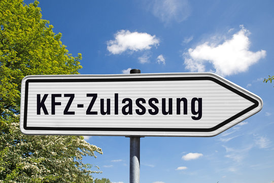 Wegweiser, KFZ-Zulassung