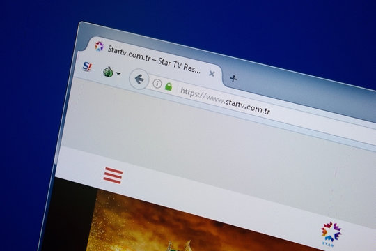 Ryazan, Russia - September 09, 2018: Homepage of Starv website on the display of PC, url - Starv.com.tr