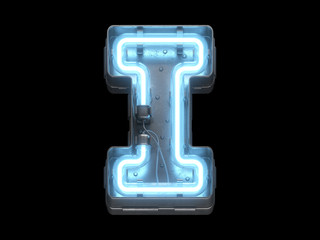 Metal neon font
