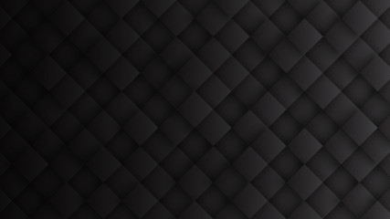 3D Rhombus Blocks Grid Pattern Conceptual Technology Dark Background. Three Dimensional Science Tech Tetragonal Structure Minimalist Black Abstract Wallpaper Ultra High Definition. Blank Backdrop