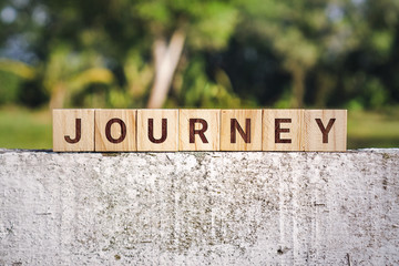 Wooden Block With The Word Journey