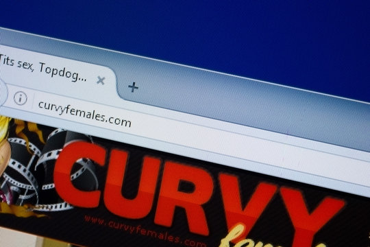 Ryazan, Russia - September 09, 2018: Homepage of Curvy Females website on the display of PC, url - CurvyFemales.com