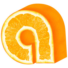 3D letter decorative orange Fruit Alphabet. lowercase letter a