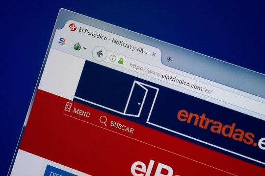Ryazan, Russia - September 09, 2018: Homepage of Elperiodico website on the display of PC, url - Elperiodico.com