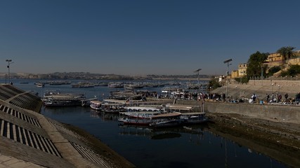 Naklejka premium view of port of barcelona