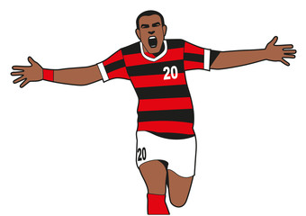 Soccer player isolated vector illustration