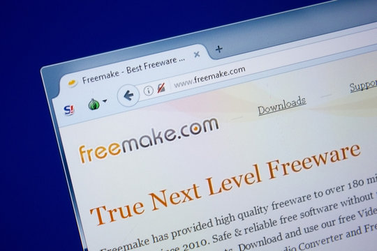Ryazan, Russia - September 09, 2018: Homepage of Free Make website on the display of PC, url - FreeMake.com