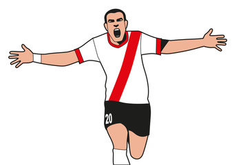 Soccer player isolated vector illustration