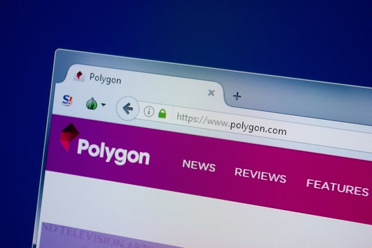Ryazan, Russia - September 09, 2018: Homepage of Polygon website on the display of PC, url - Polygon.com