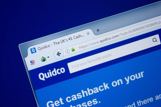 Ryazan, Russia - September 09, 2018: Homepage of Quidco website on the display of PC, url - Quidco.com