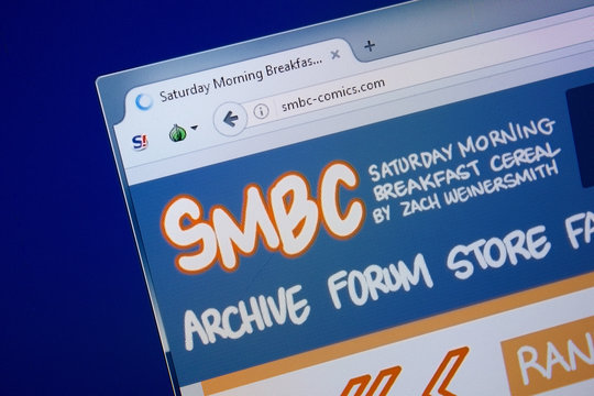 Ryazan, Russia - September 09, 2018: Homepage of Smbc-comics website on the display of PC, url - Smbc-comics.com