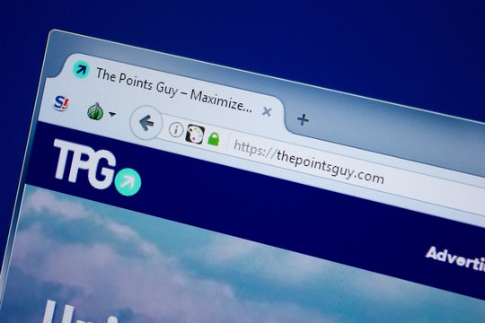 Ryazan, Russia - September 09, 2018: Homepage of The Points Guy website on the display of PC, url - ThePointsGuy.com