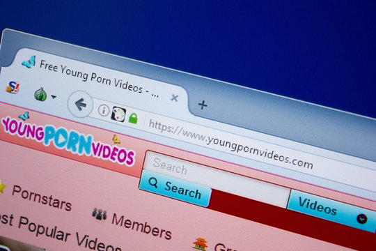 Ryazan, Russia - September 09, 2018: Homepage of Yong Porn Videos website on the display of PC, url - YongPornVideos.com