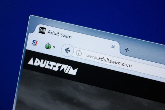 Ryazan, Russia - September 09, 2018: Homepage of Adult Swim website on the display of PC, url - AdultSwim.com