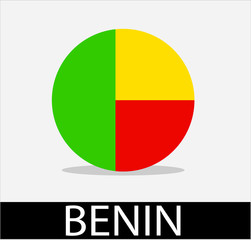 Fototapeta premium benin country flag symbol on a white background