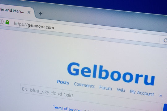 Ryazan, Russia - September 09, 2018: Homepage of Gelbooru website on the display of PC, url - Gelbooru.com