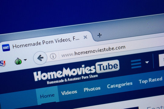 Ryazan, Russia - September 09, 2018: Homepage of Home Movies Tube website on the display of PC, url - HomeMoviesTube.com