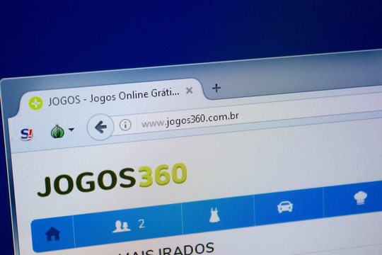 Ryazan, Russia - September 09, 2018: Homepage of Jogos360 website on the display of PC, url - Jogos360.com.br