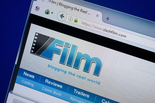 Ryazan, Russia - September 09, 2018: Homepage of Slash Film website on the display of PC, url - SlashFilm.com
