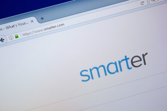 Ryazan, Russia - September 09, 2018: Homepage of Smarter website on the display of PC, url - Smarter.com