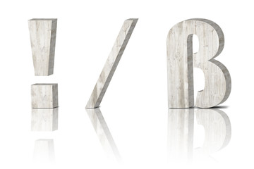 3D Letter wooden Alphabet. special characters ! / ß