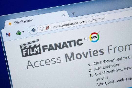 Ryazan, Russia - August 26, 2018: Homepage of Film Fanatic website on the display of PC. Url - FilmFanatic.com