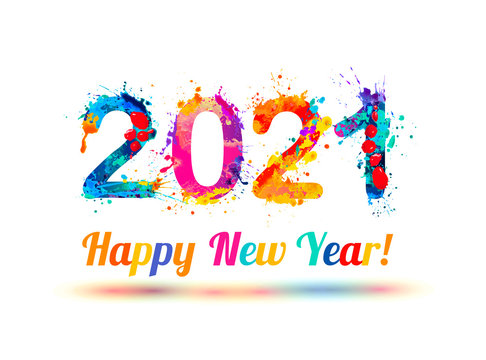 Congratulation card. Happy New Year 2021