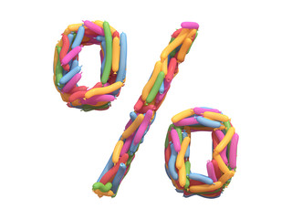 Multicolored balloon font.